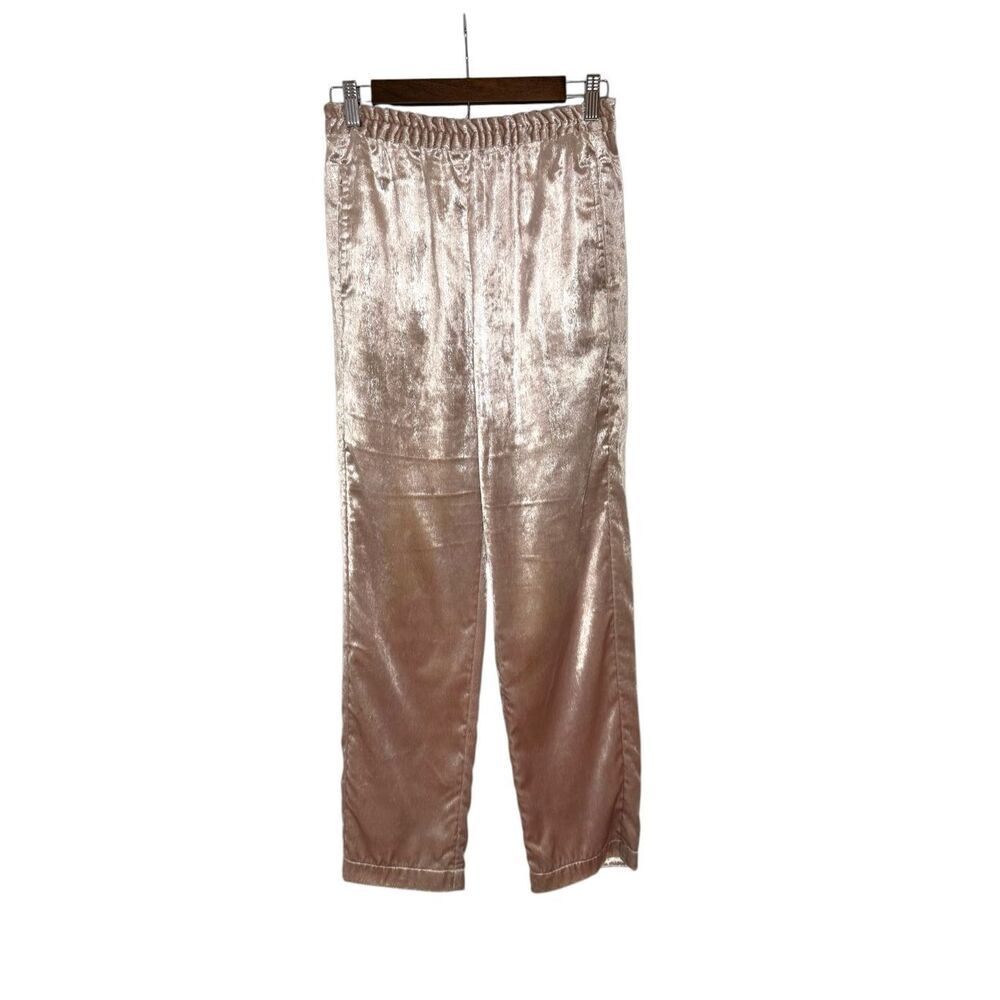 Xirena Pink Shine Declan Shimmer Velvet Pants Size Small